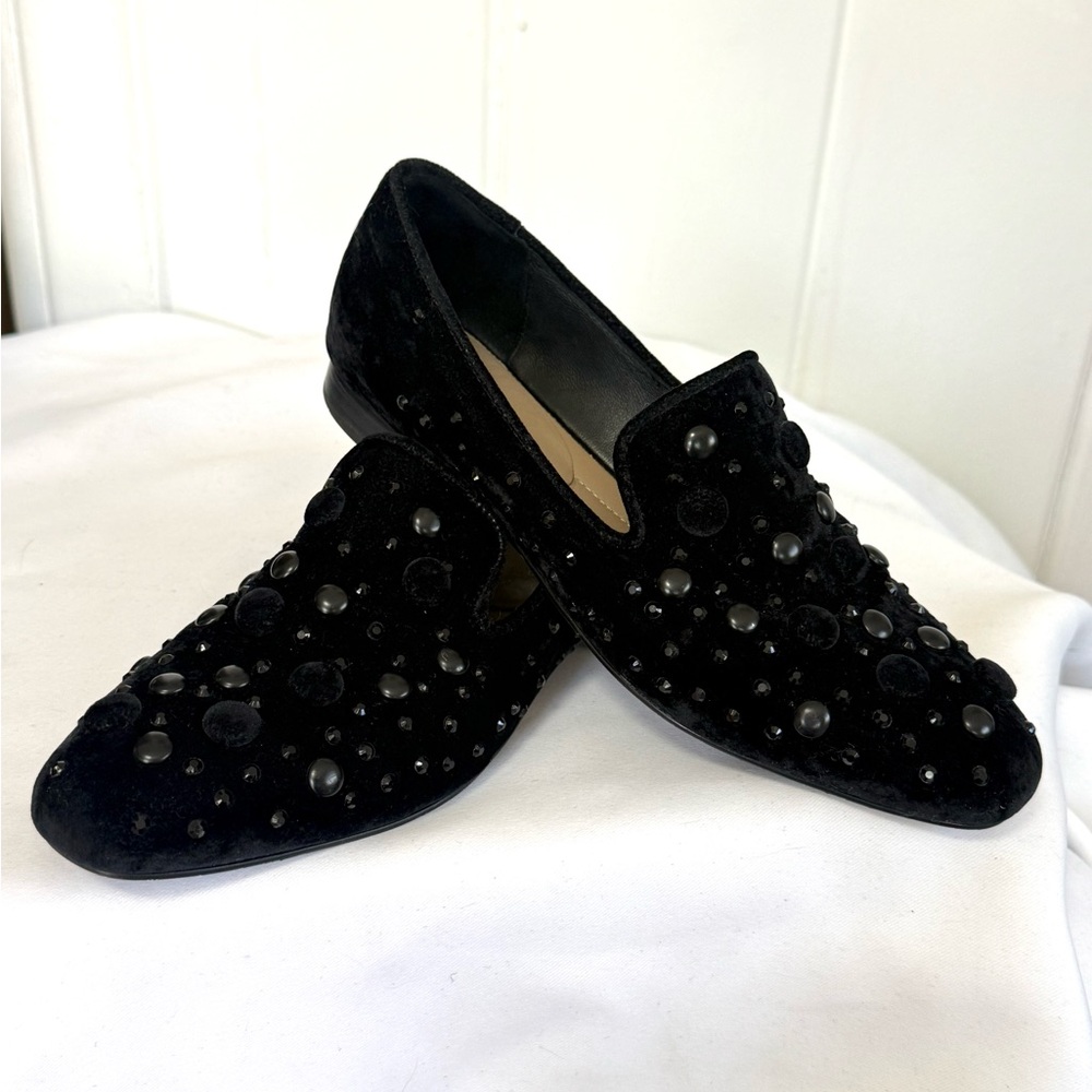 Donald J Pliner Smoking Loafers Lyle2sp Black Embellished Velvet